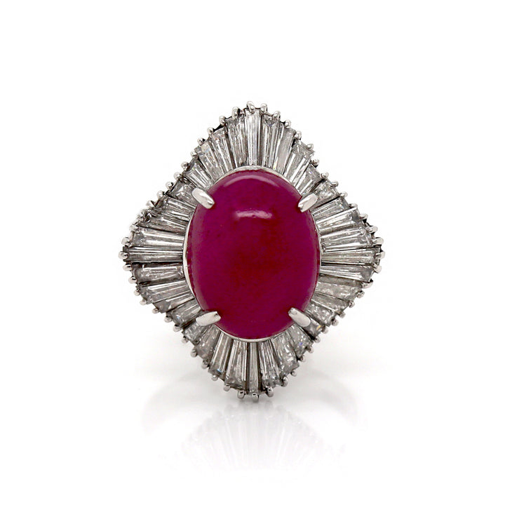 Palladium PM900 Ruby and Diamond ring