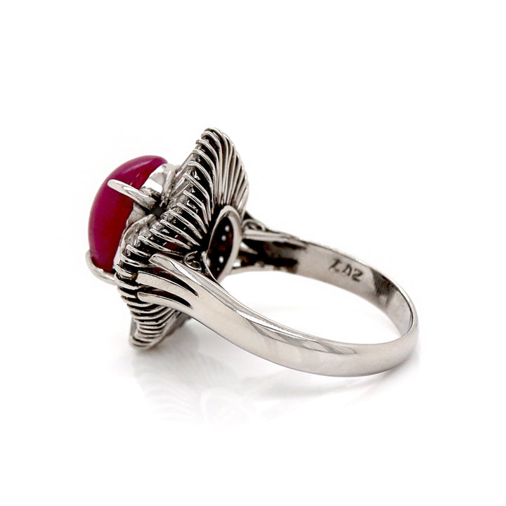 Palladium PM900 Ruby and Diamond ring