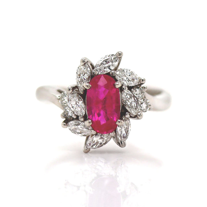 Platinum Fancy Pink Sapphire And Diamond Dress Ring