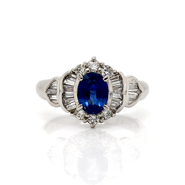 Platinum Sapphire And Diamond Dress Ring