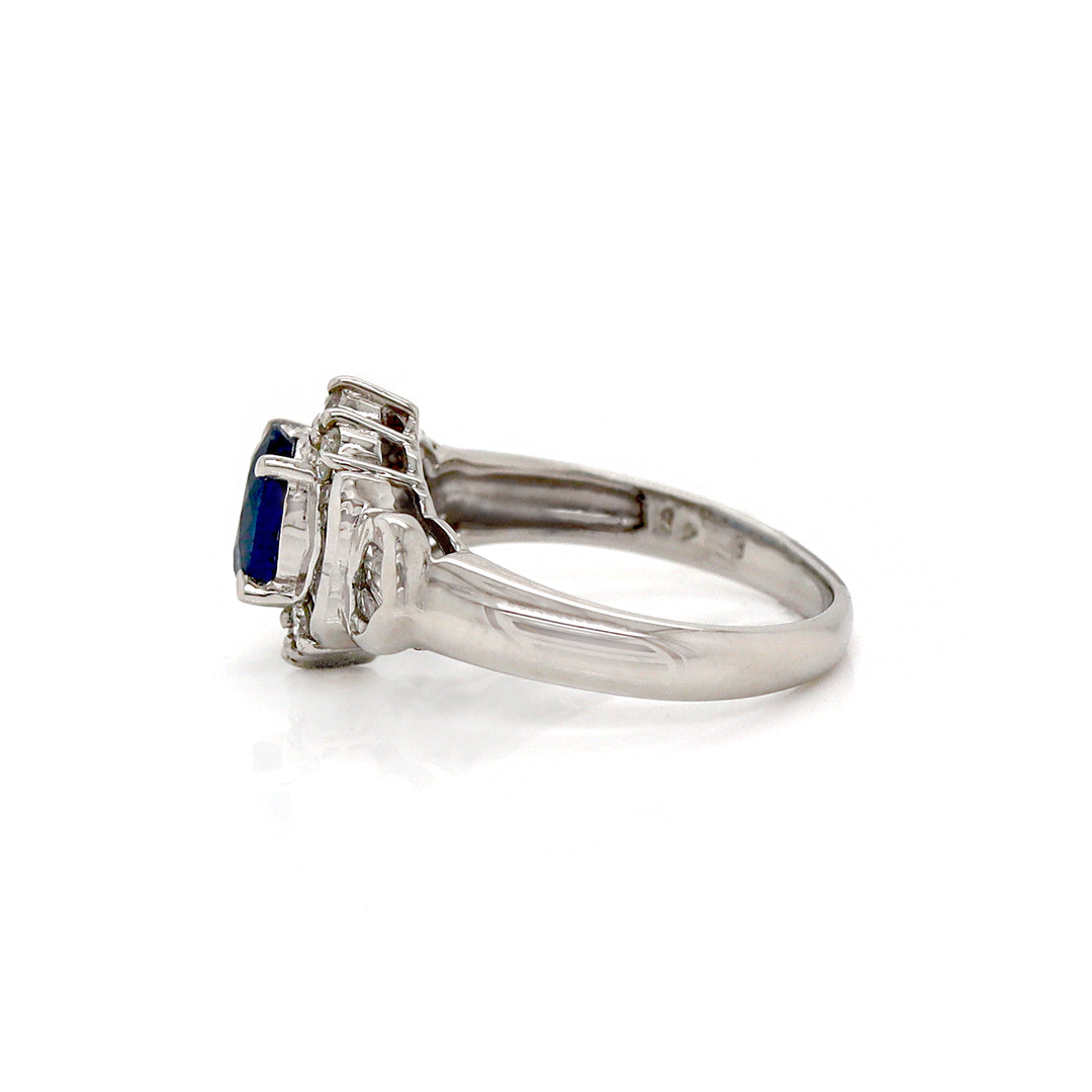 Platinum Sapphire And Diamond Dress Ring