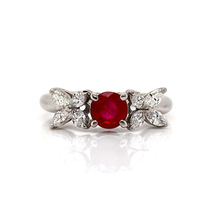 Platinum Burma Ruby & Diamond Ring