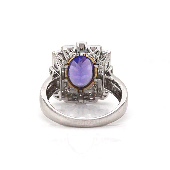 14CT White Gold Tanzanite And Diamond Cocktail Ring