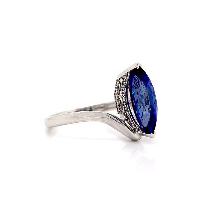 14CT White Gold Tanzanite And Diamond Dress Ring