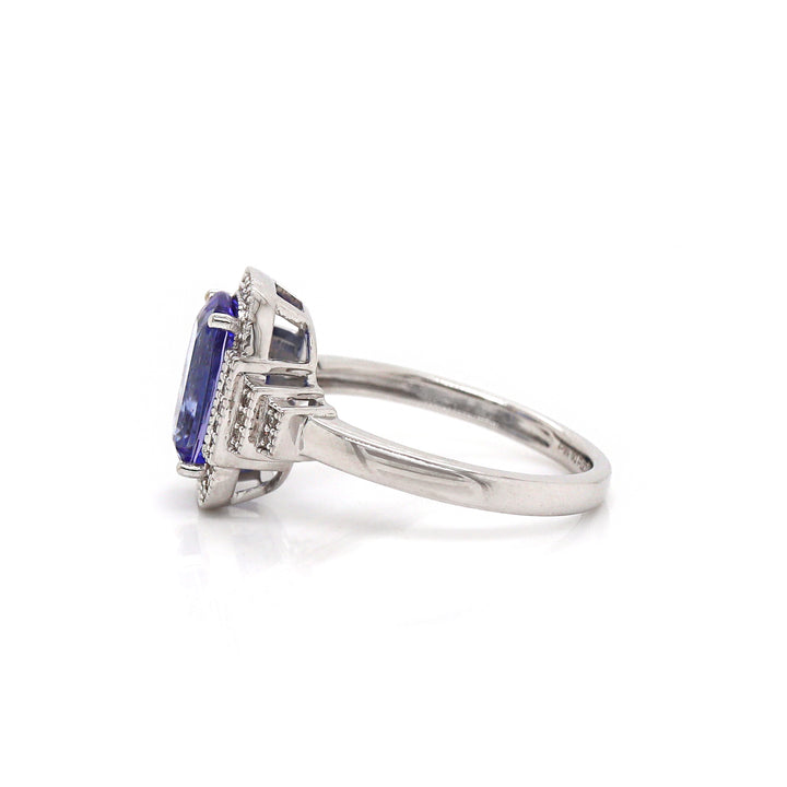 14CT White Gold Tanzanite And Diamond Dress Ring