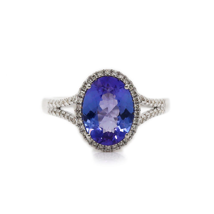 14CT White Gold Tanzanite And Diamond Dress Ring