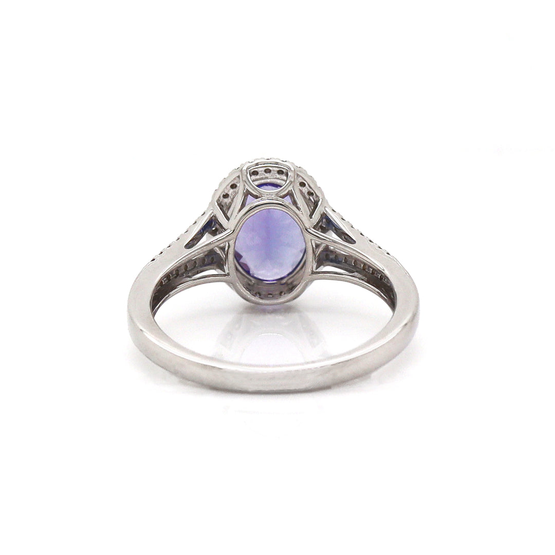 14CT White Gold Tanzanite And Diamond Dress Ring