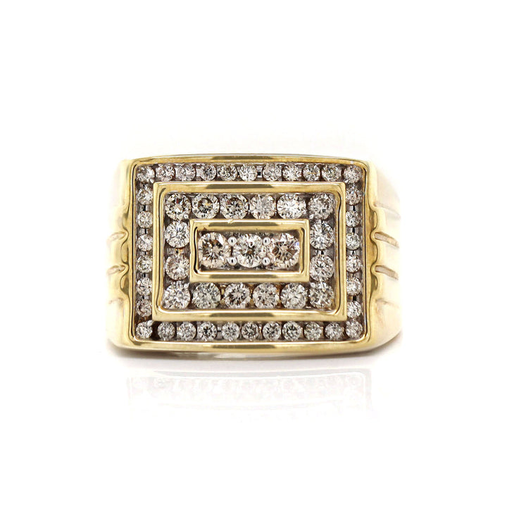 10CT Yellow Gold Diamond Gents Ring