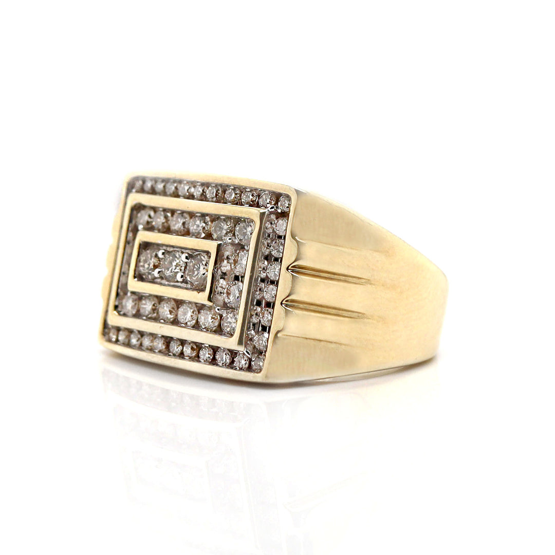 10CT Yellow Gold Diamond Gents Ring