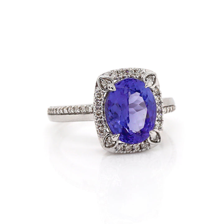 14CT White Gold Tanzanite And Diamond Dress Ring