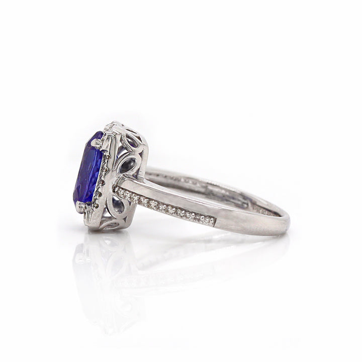 14CT White Gold Tanzanite And Diamond Dress Ring