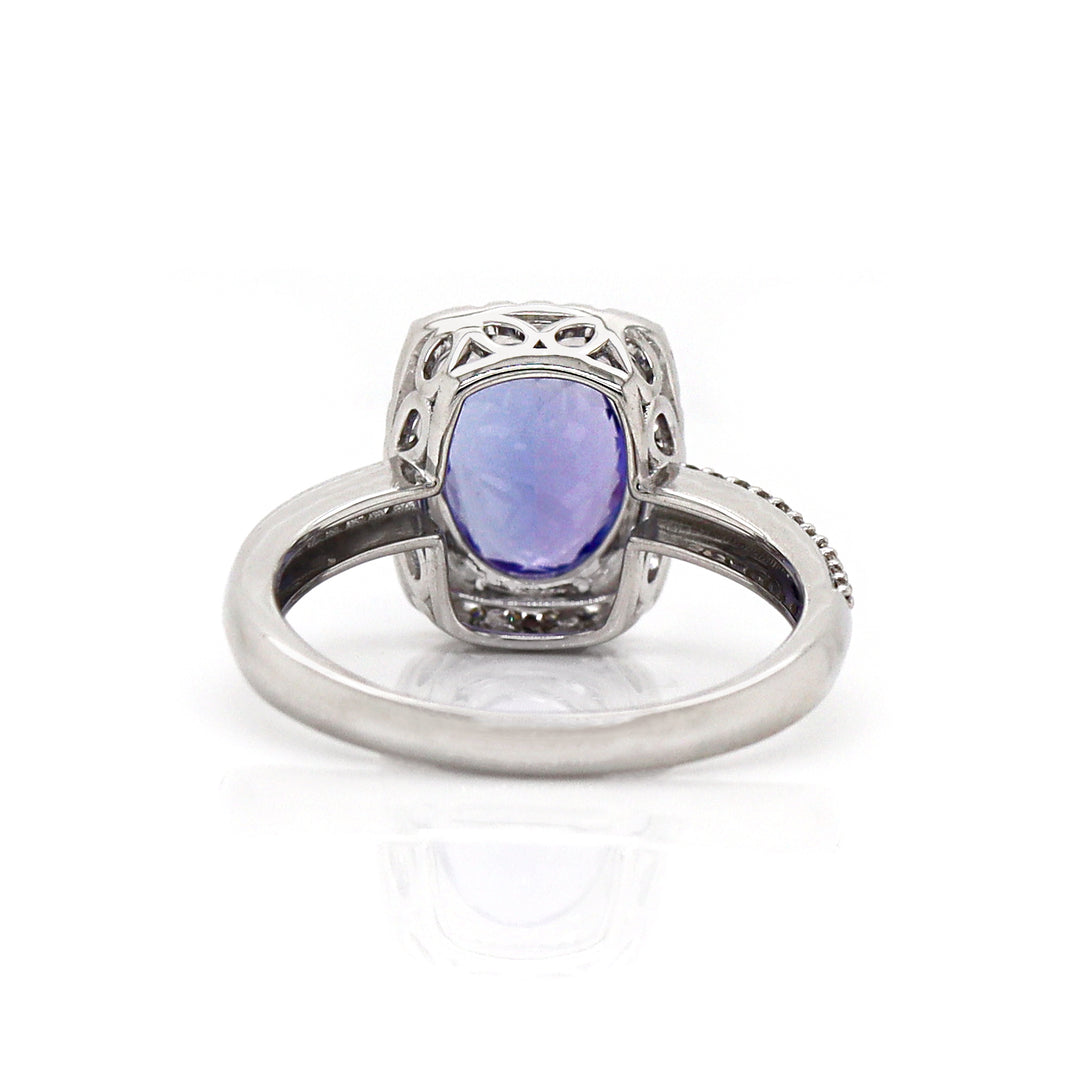 14CT White Gold Tanzanite And Diamond Dress Ring