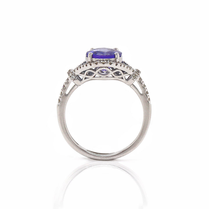 14CT White Gold Tanzanite And Diamond Dress Ring