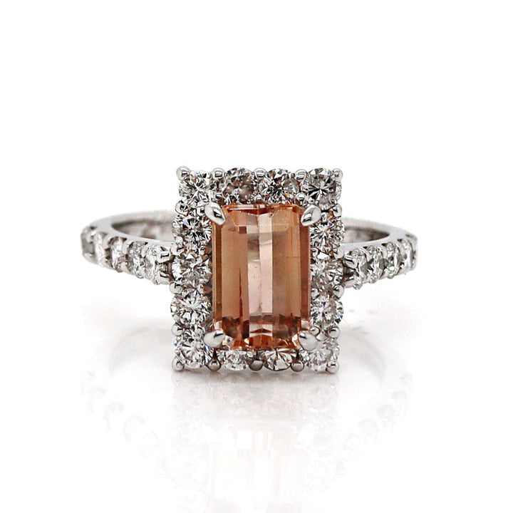 Platinum Imperial Topaz And Diamond Dress Ring