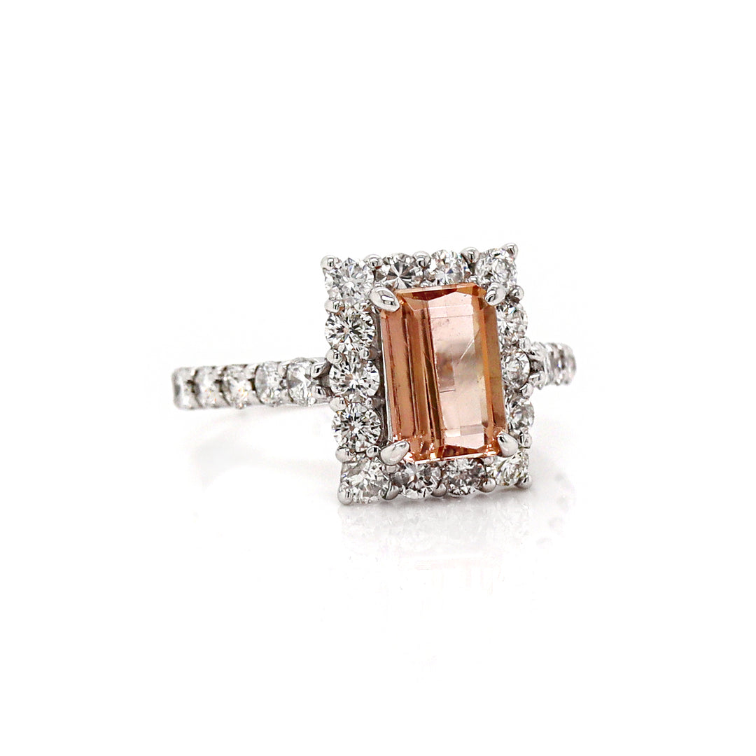 Platinum Imperial Topaz And Diamond Dress Ring