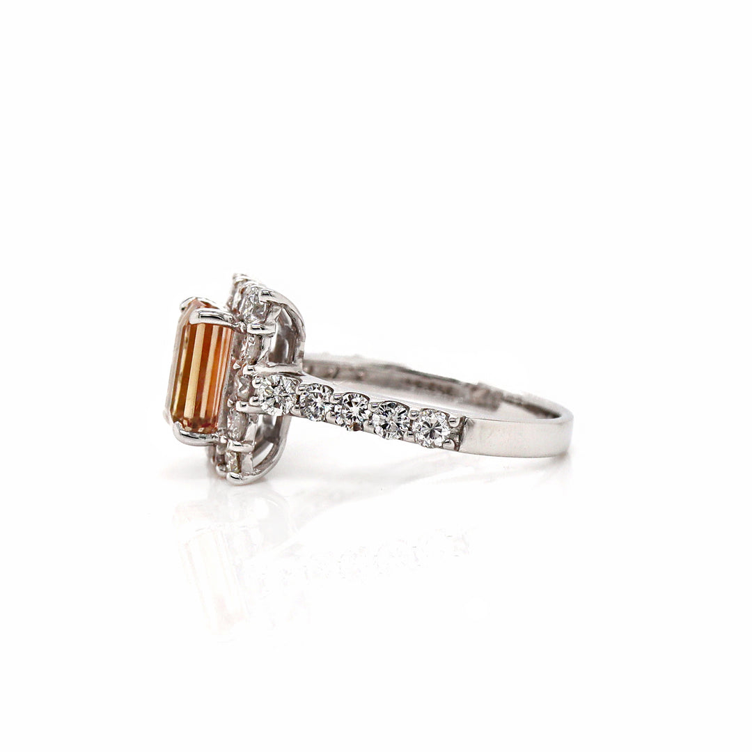 Platinum Imperial Topaz And Diamond Dress Ring