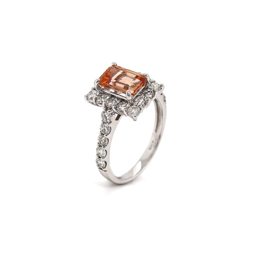 Platinum Imperial Topaz And Diamond Dress Ring