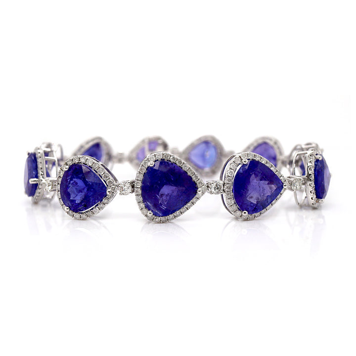 14CT White Gold Tanzanite And Diamond Bracelet