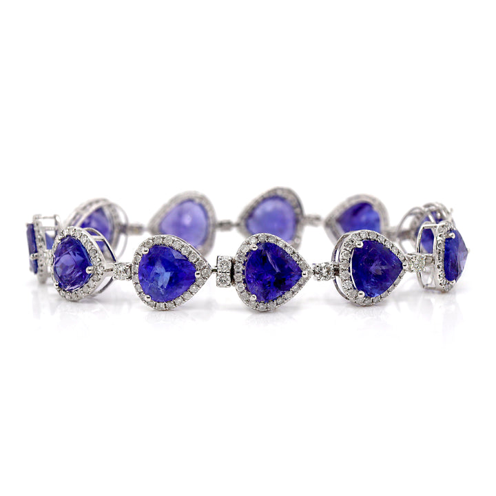 14CT White Gold Tanzanite And Diamond Bracelet