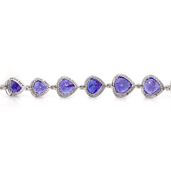 14CT White Gold Tanzanite And Diamond Bracelet