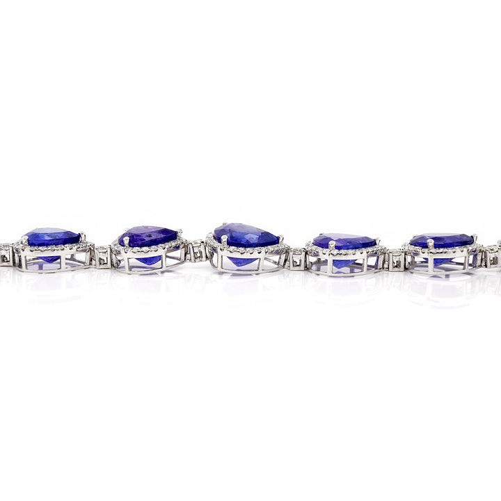 14CT White Gold Tanzanite And Diamond Bracelet