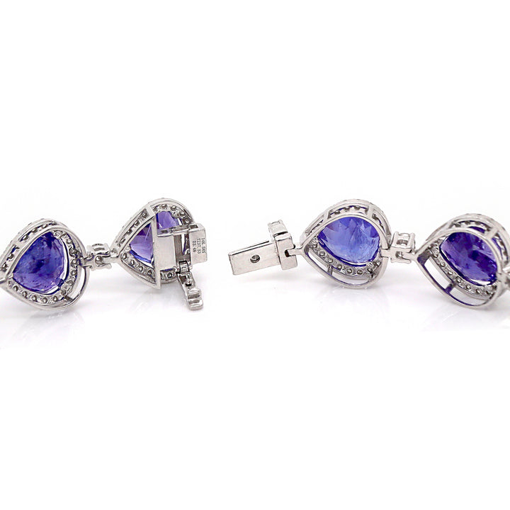 14CT White Gold Tanzanite And Diamond Bracelet