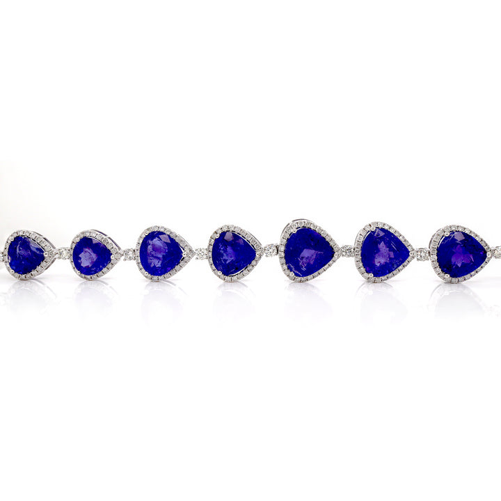 14CT White Gold Tanzanite And Diamond Bracelet