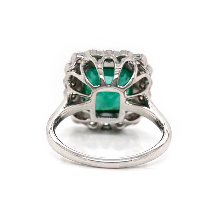 14CT White Gold Emerald And Diamond Cocktail Ring