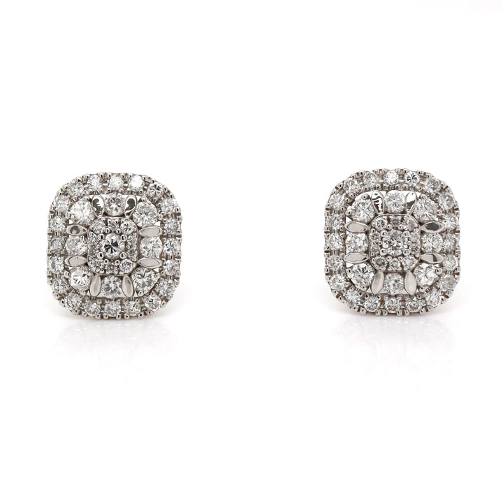 18CT White Gold Diamond Stud Earrings