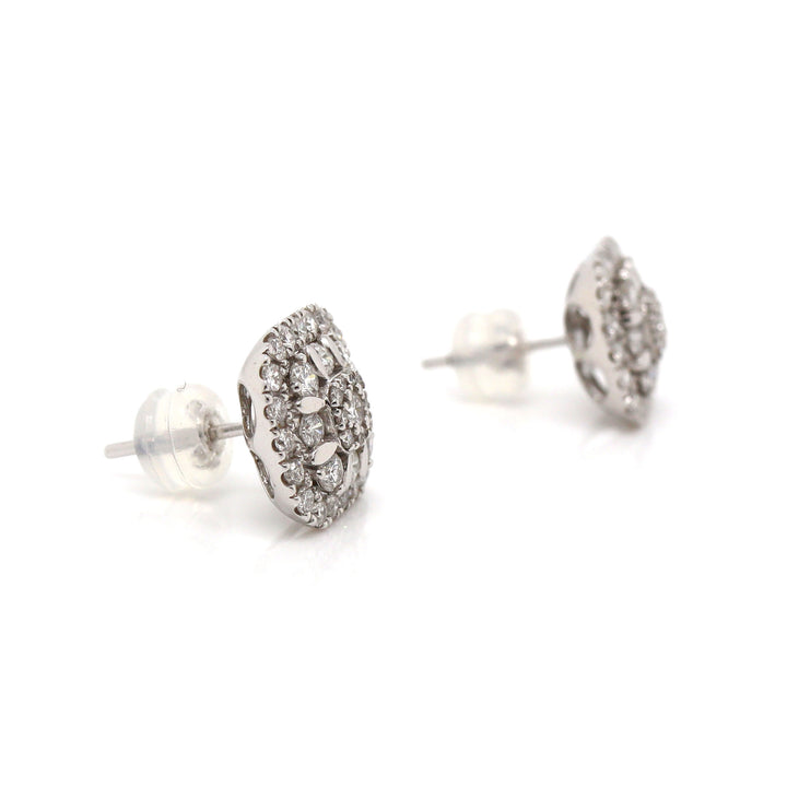 18CT White Gold Diamond Stud Earrings