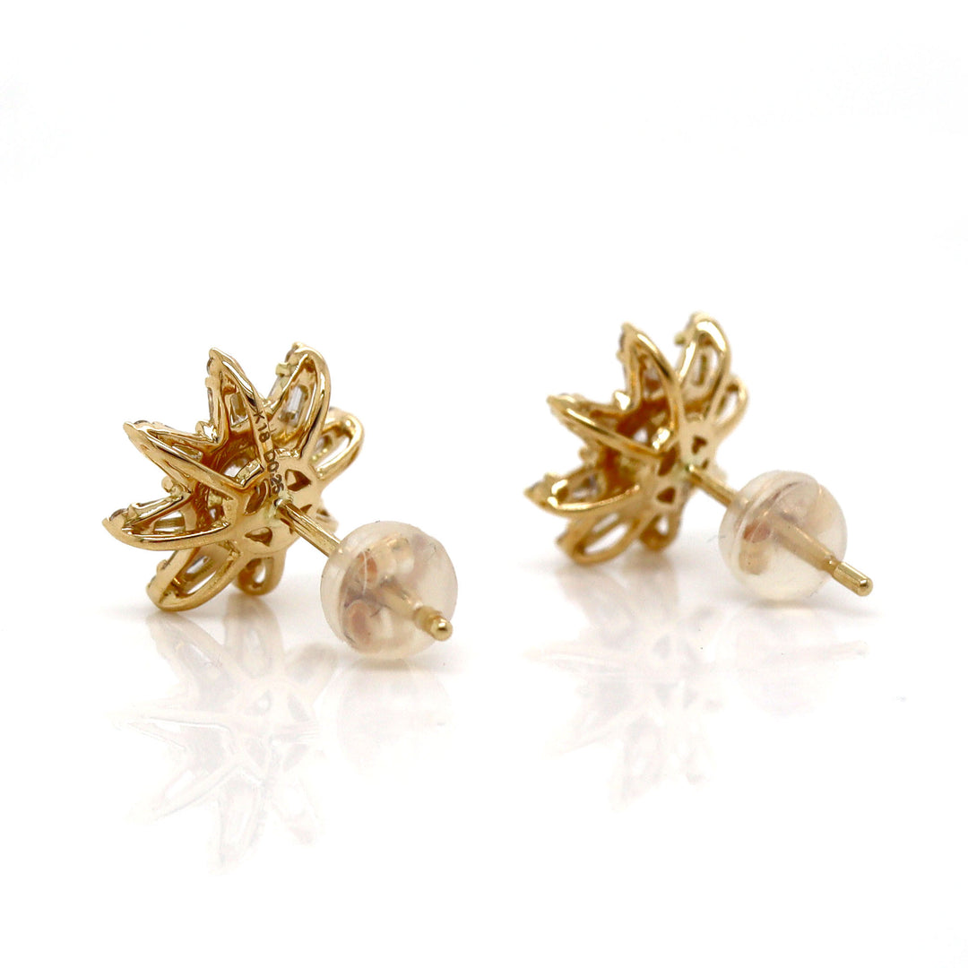 18CT Yellow Gold Diamond Stud Earrings