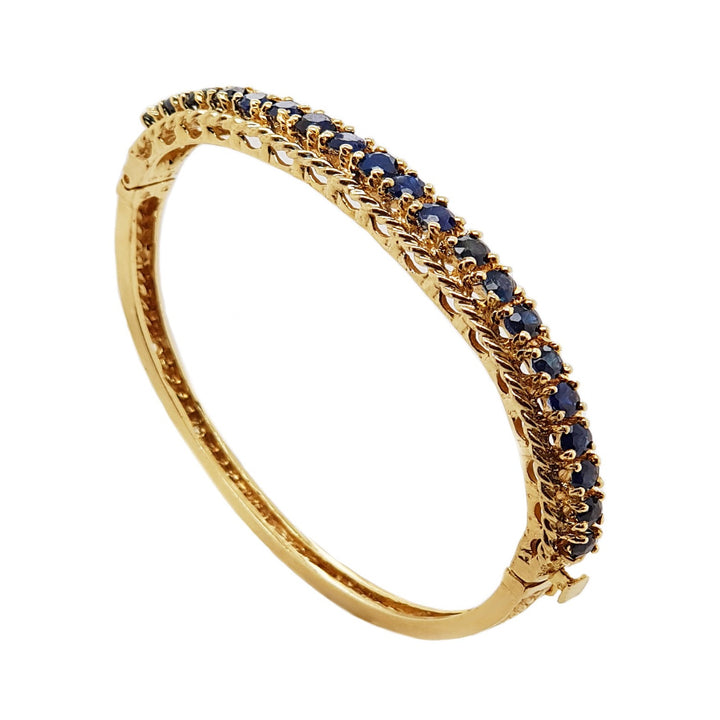 14CT Yellow Gold Vintage Sapphire C.1960 Bangle