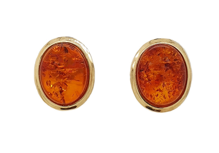 14CT Yellow Gold Baltic Amber Stud Earrings