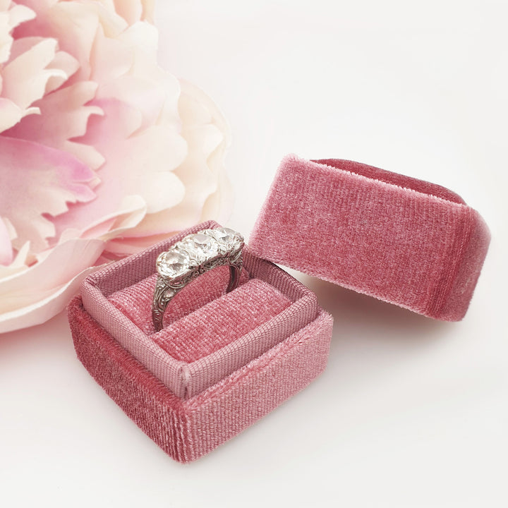 Antique Pink Ring Box - Antique Vintage Inspired