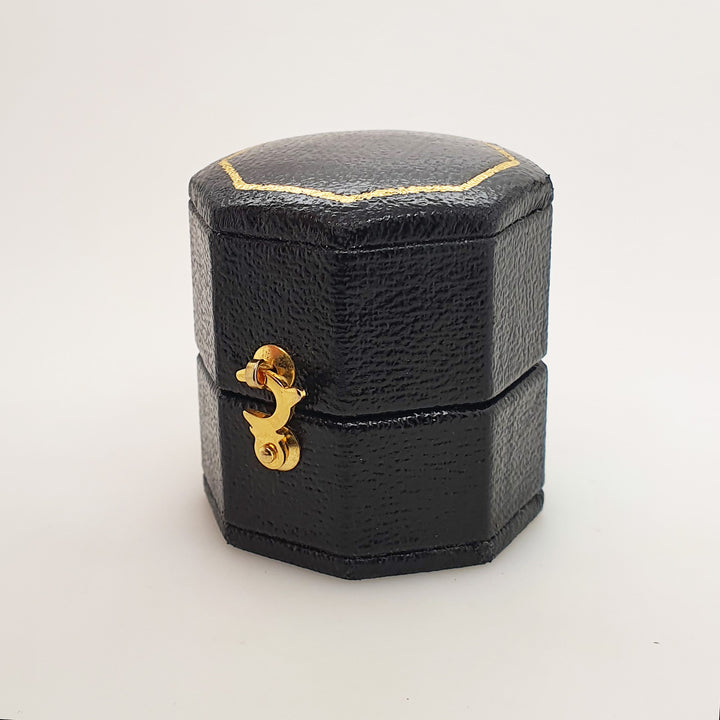 Vintage Octagonal Ring Box - Black & Cream