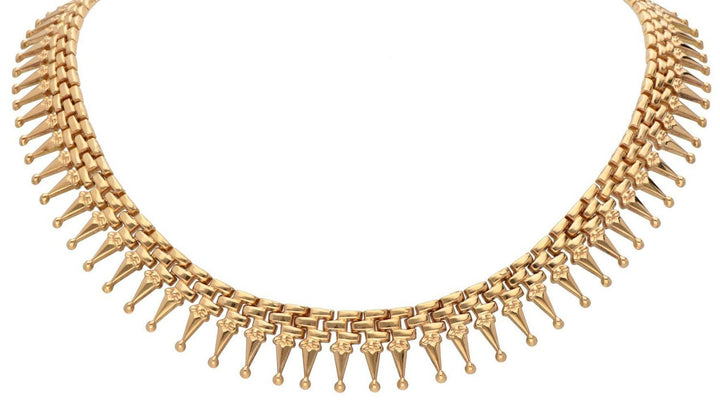 18CT Yellow Gold Vintage Cleopatra Fringe Necklace